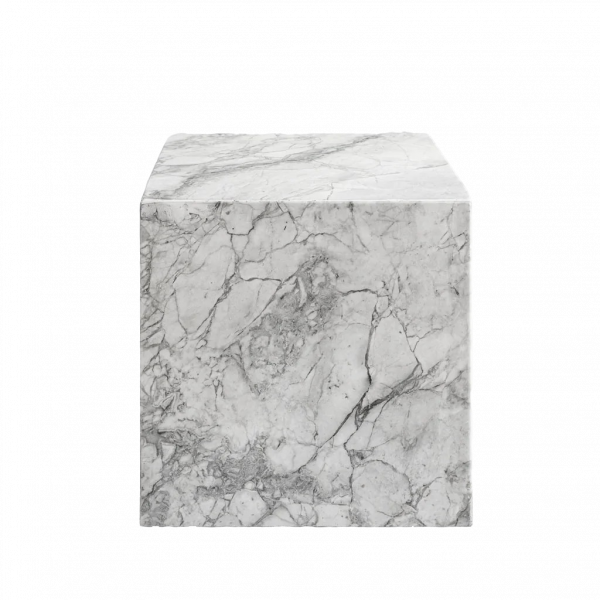 Natural Stone White and Grey Marble Side Table Modern Contemporary Home Design