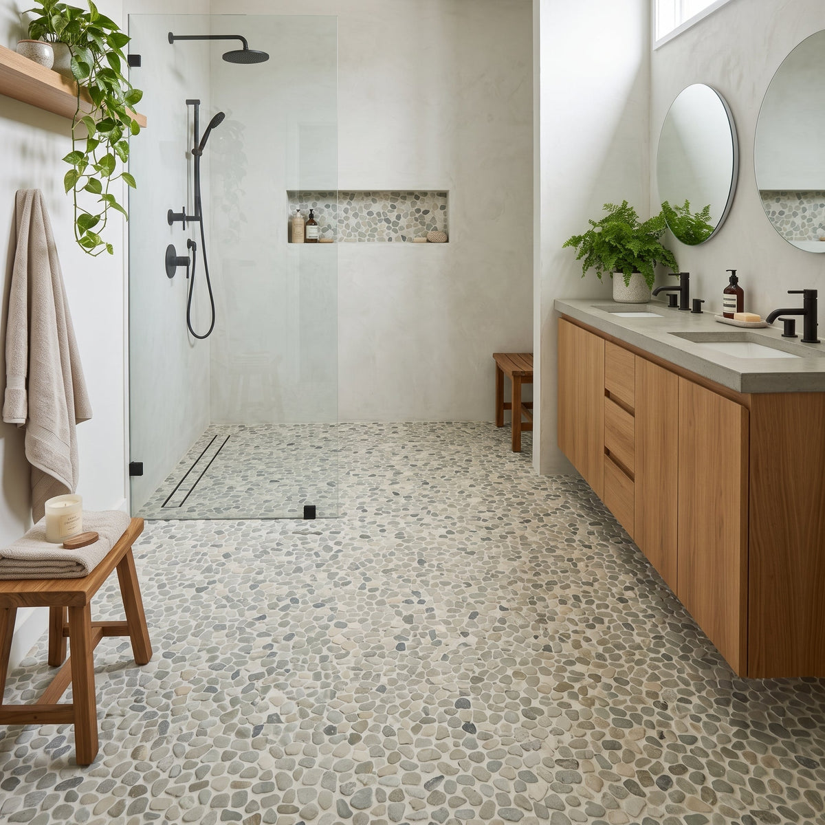 Patchwork Natural Pebble Mosaics 12x12