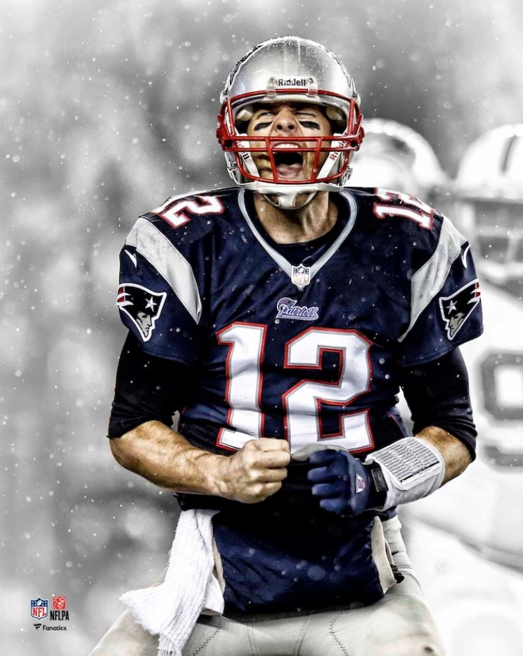 Tom Brady Scream Spotlight New England Patriots 8" x 10" Football Photo