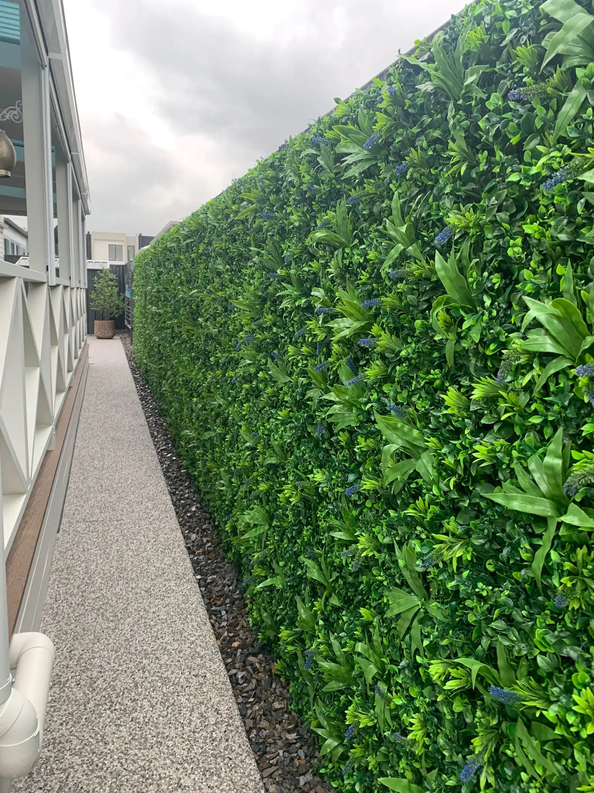 Lavender Fields Artificial Vertical Garden Green Wall Panel 40×40in 11 SQ FT – UV Resistant – Commercial Grade