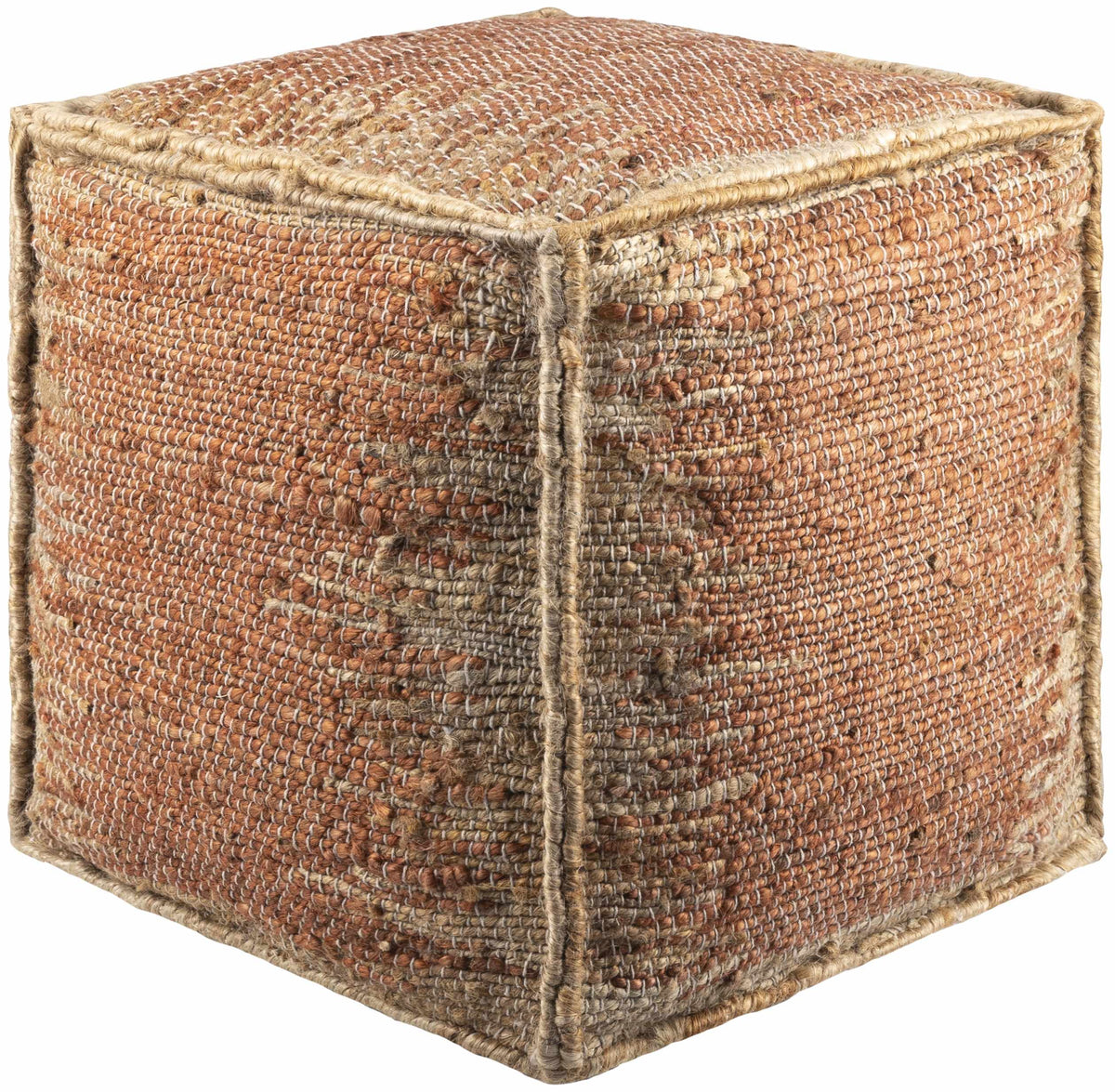Rhuddlan Jute Rust Pouf
