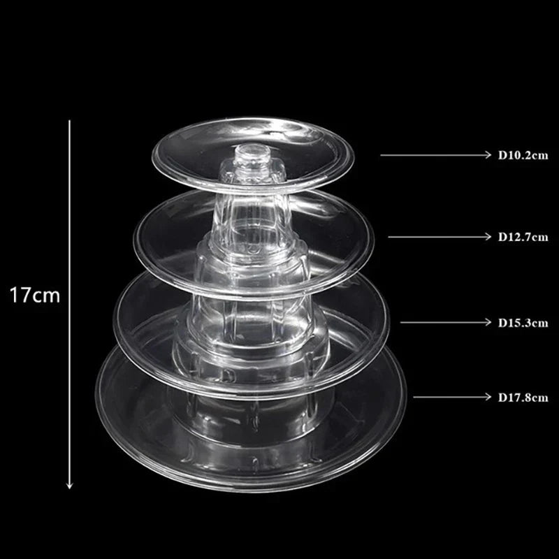 DecorBites™ 6/4 Tier Macaron Tower Stand Cake Display for Wedding Birthday Baby Shower