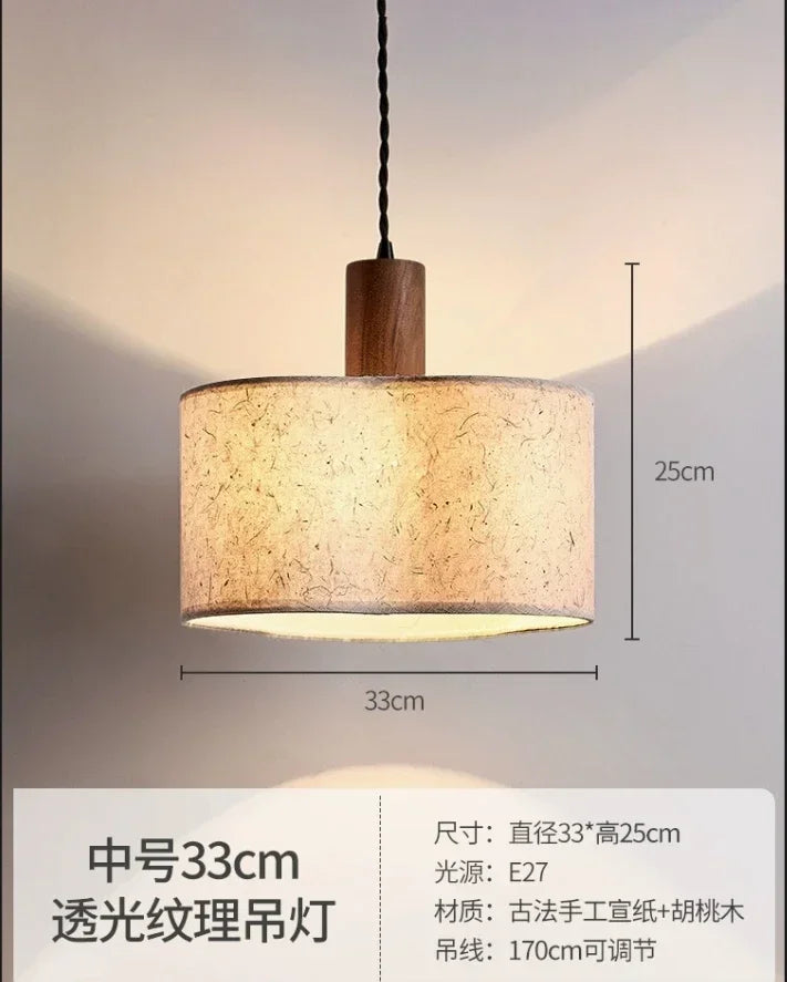DecorBites™ Cream Wabi-sabi Chandelier Lamp Retro Japanese-style Bedroom Decor Lighting