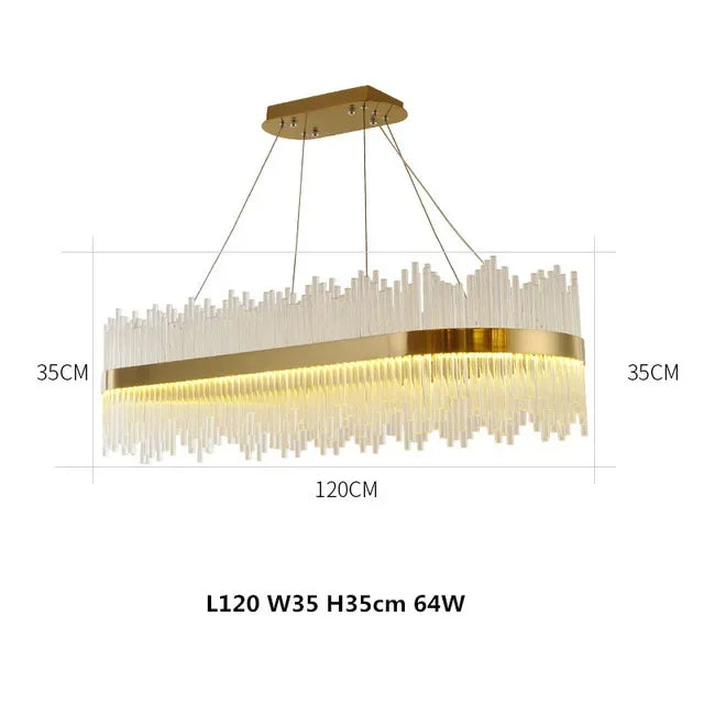 DecorBites™ Gold LED Circle Crystal Chandelier: Elegant Home Pendant Lighting for Living Room, Bedroom, Kitchen