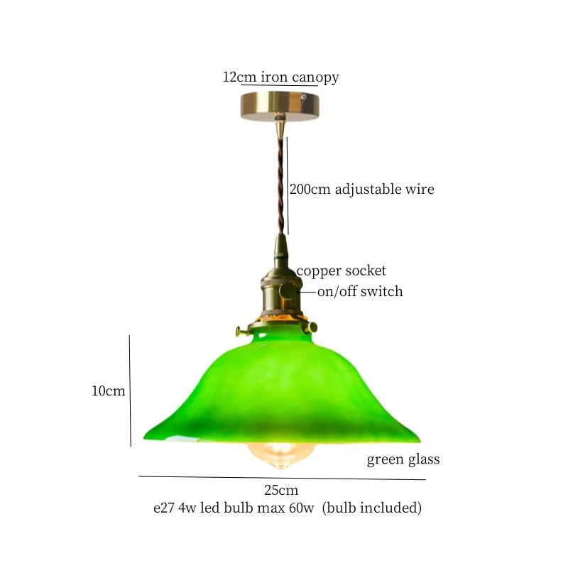 DecorBites™ Cream Glass Copper LED Pendant Lamp for Kitchen Bedroom Living Room