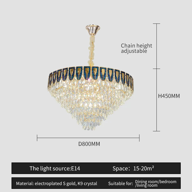 DecorBites™ Crystal Chandelier LED Light Modern Luxury Designer for Main Living Room & Hotel