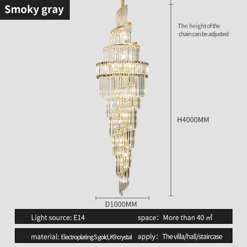 DecorBites™ K9 Deluxe Crystal Pendant Chandelier: Dazzling LED Ceiling Light for Modern Elegance