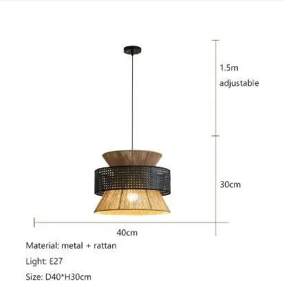 DecorBites™ Handmade Hemp Rope Chandelier Pendant Light for Restaurant and Cafe