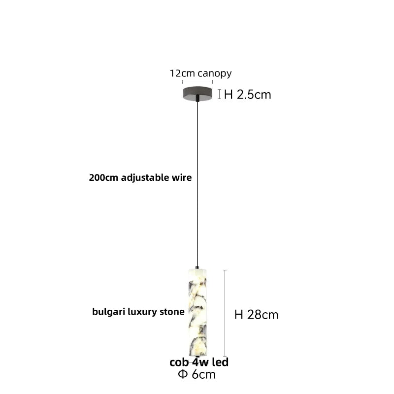 DecorBites™ LED Pendant Light Fixture Modern Luxury Stone Hanging Lamp