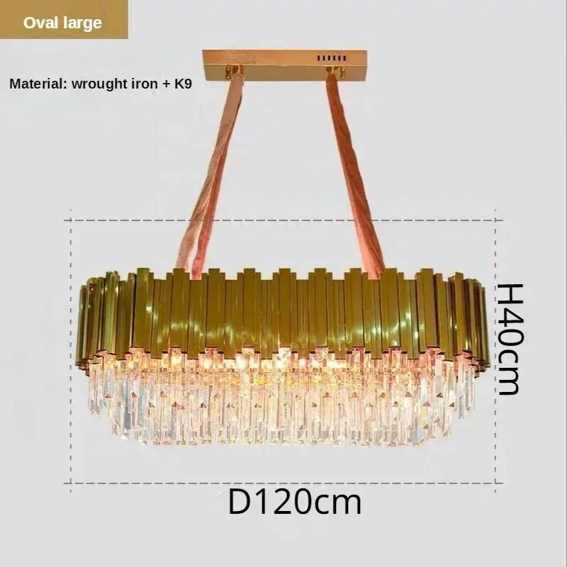 DecorBites™ Crystal Art LED Ceiling Chandelier: Luxury Living Room Round Lamp