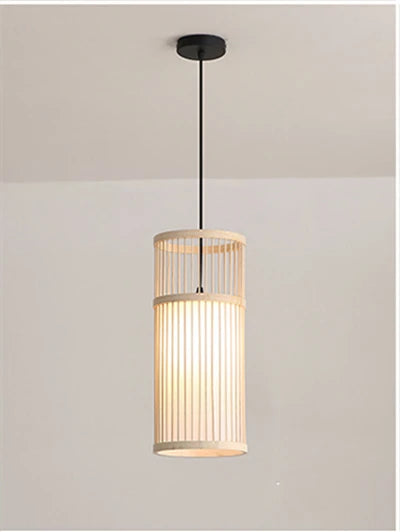 DecorBites™ Bamboo Wooden Pendant Lamp E27 - Small Bar Pendant Lights
