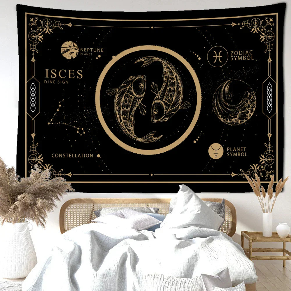 DecorBites™ Constellation Tarot Tapestry Wall Hanging for Home Décor vibes and Witchy Aesthetics