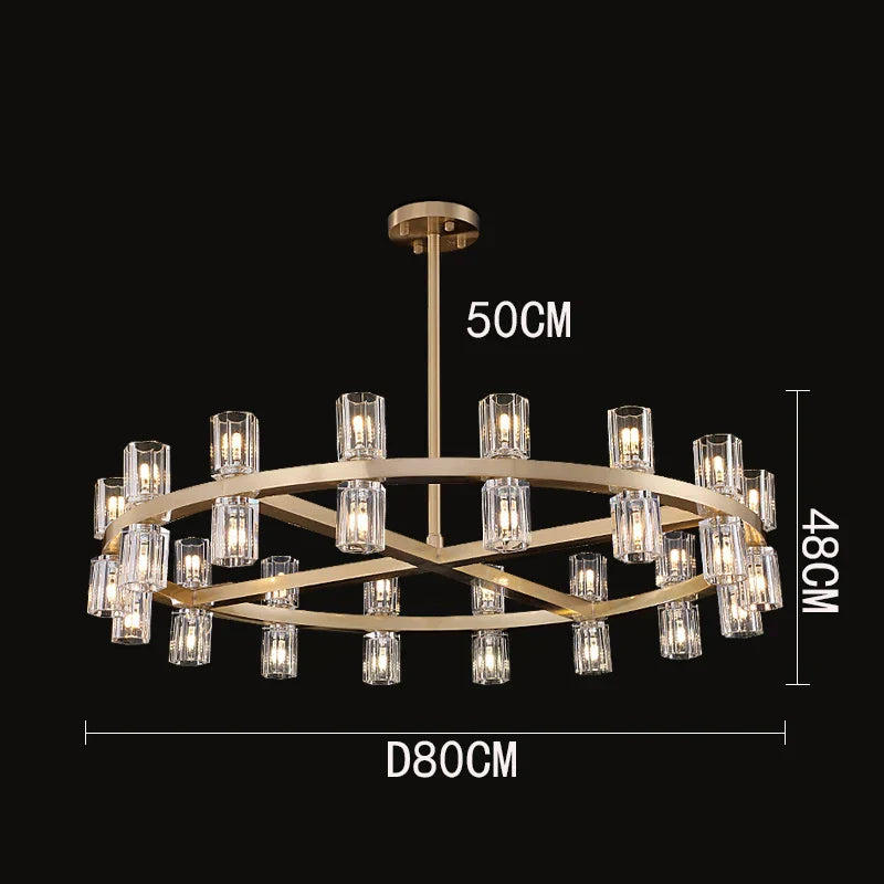 DecorBites™ Crystal Chandelier Pendant Light for Living Room Dining Room Ceiling Lighting
