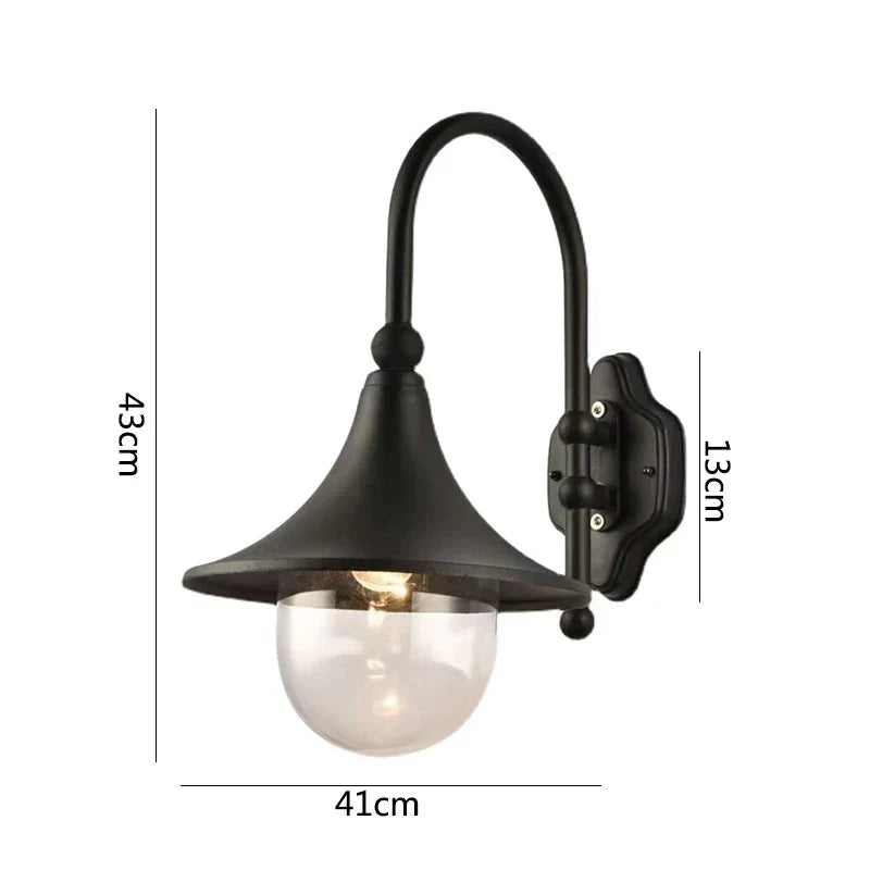 DecorBites™ Black Outdoor Wall Lamp for Country Garden Villa Aisle Balcony Lighting