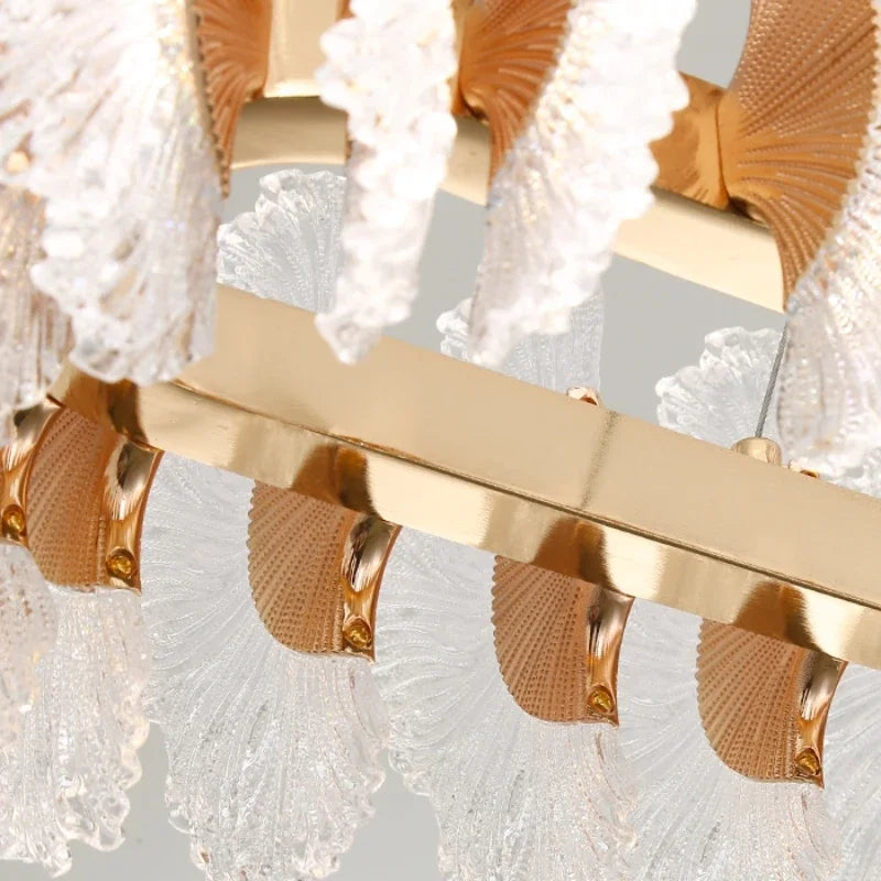 DecorBites™ Coral Flower Crystal Chandelier: Modern Luxury LED Pendant Lighting for Home