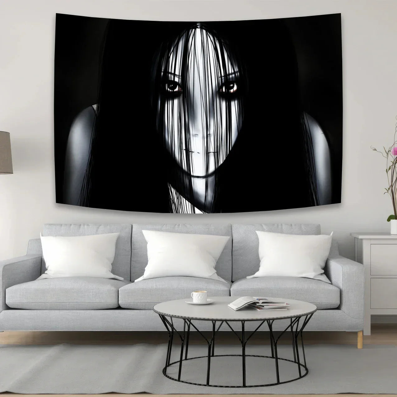 DecorBites™ Bohemian Sadakos Wall Tapestry: Scary Halloween Room Decor Fabric Tapestry
