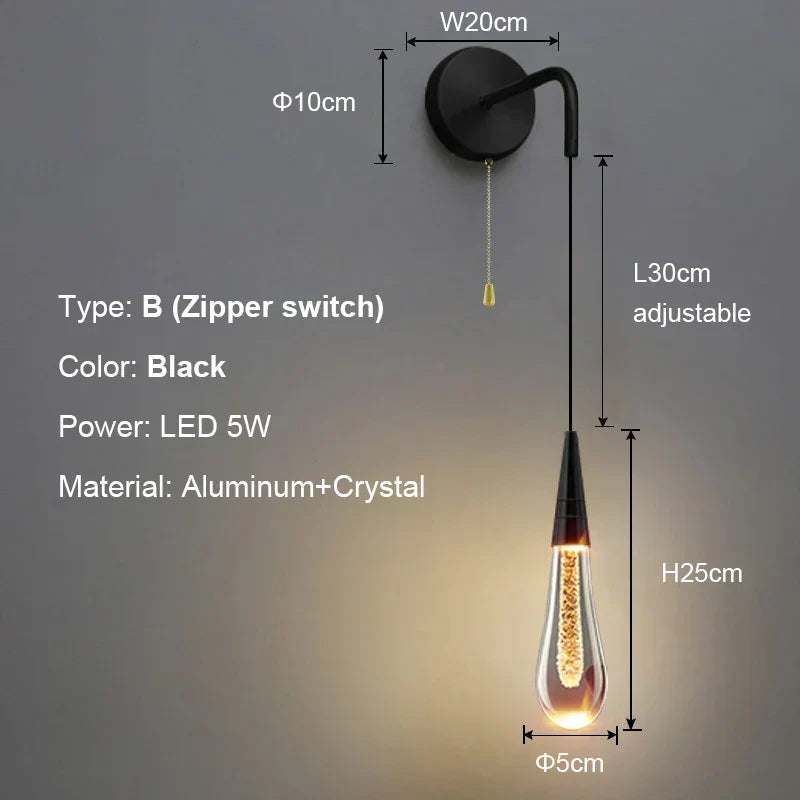 DecorBites™ Crystal LED Wall Lamp: Elegant Bedside Lighting for Home Decor & Ambiance
