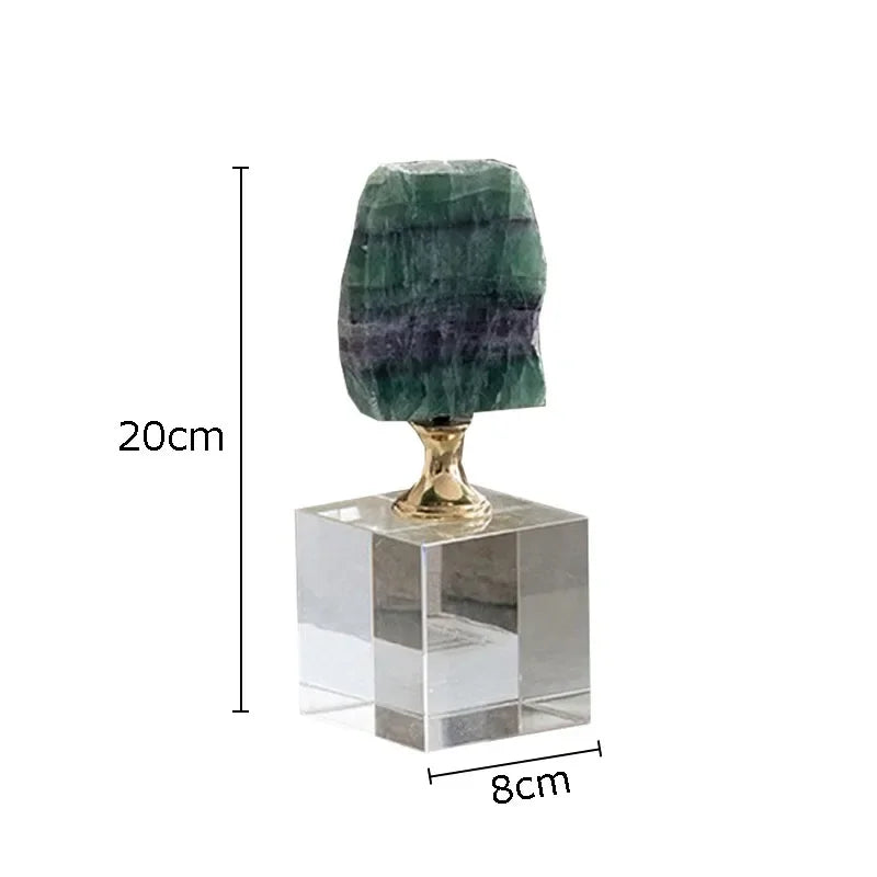 DecorBites™ Crystal Base Ornaments: Agate/Fluorite Artwork, Modern Crafts Room Decor