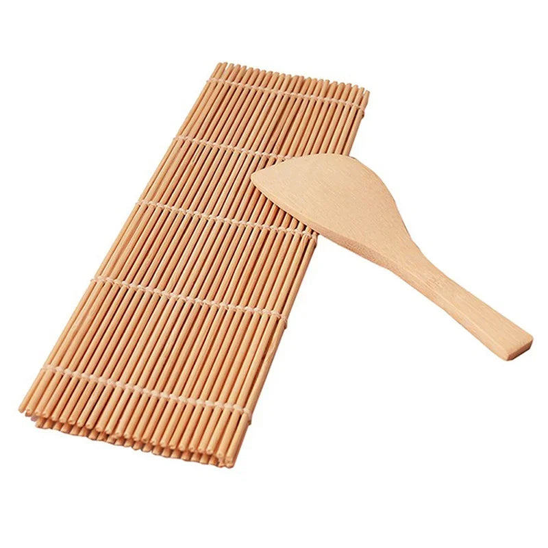 DecorBites™ Bamboo Sushi Maker Set: Roll Making Kits with Sushi Blade & Curtain
