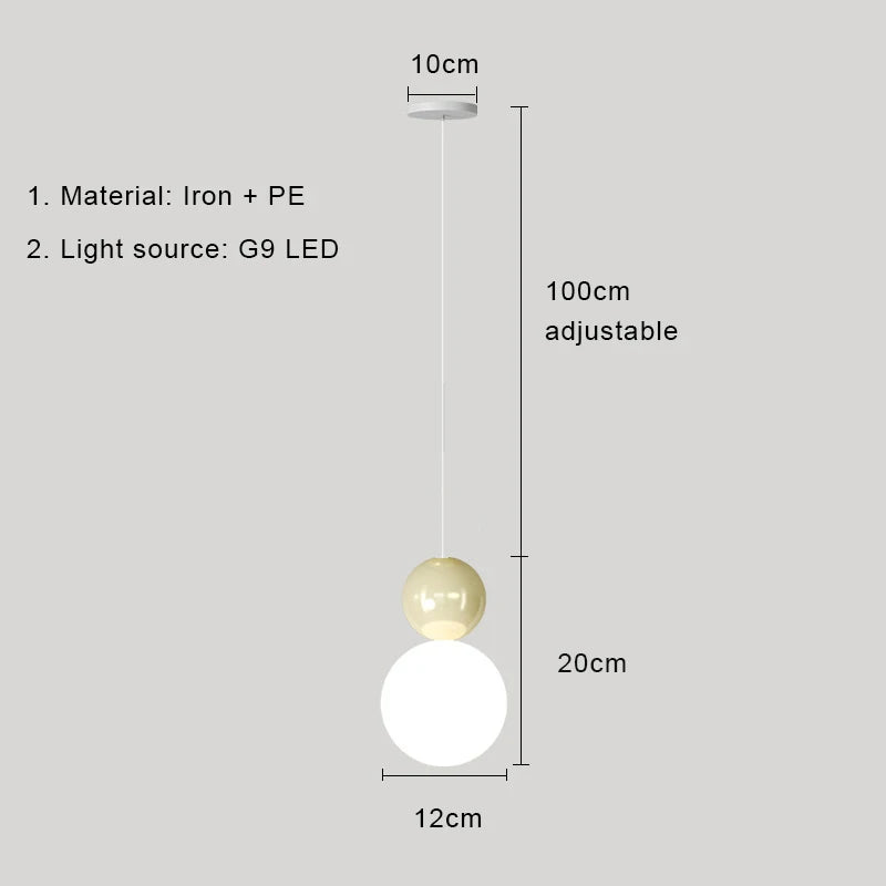 DecorBites™ Cream Nordic LED Pendant Light: Modern Hanging Lamp for Stylish Indoor Room Decor
