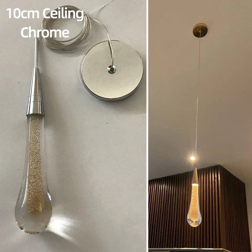 DecorBites™ Crystal Glass LED Pendant Lights - Tear Drop Design for Restaurant, Bar, Staircase