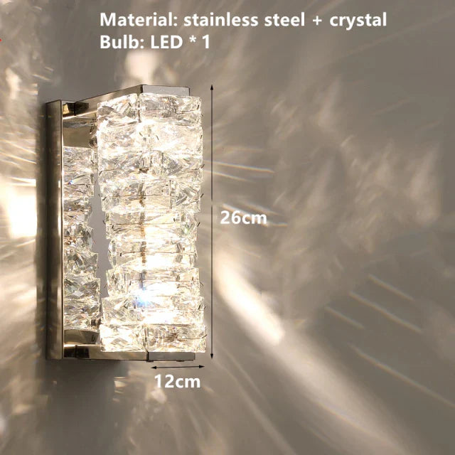 DecorBites™ Contemporary Crystal Wall Sconce for Bedside, Bathroom, Corridor, Aisle, TV Background Lighting