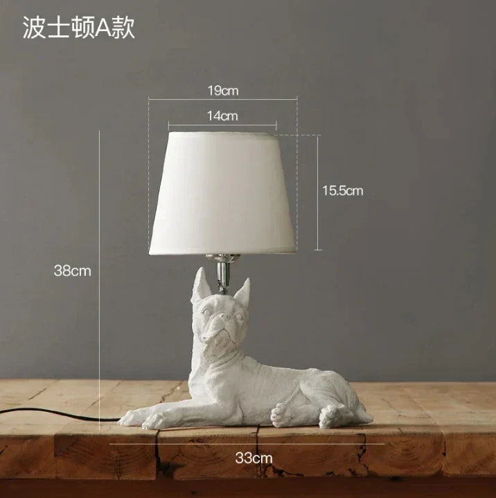 DecorBites™ Black/White Puppy Dogs Table Lamps for Home Decor Lighting