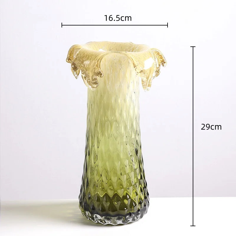 ™ Gradient Glass Vase & Fruit Plate Set for Home Decor & Storage