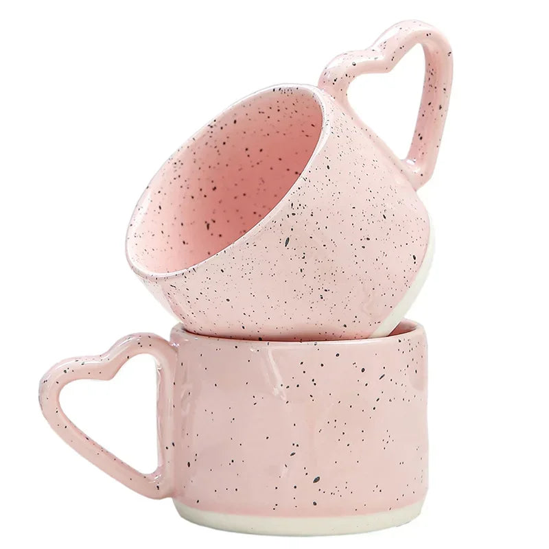 DecorBites™ Love Handle Ceramic Cup | Breakfast Tea Coffee Mug | Office Valentine's Day Gift