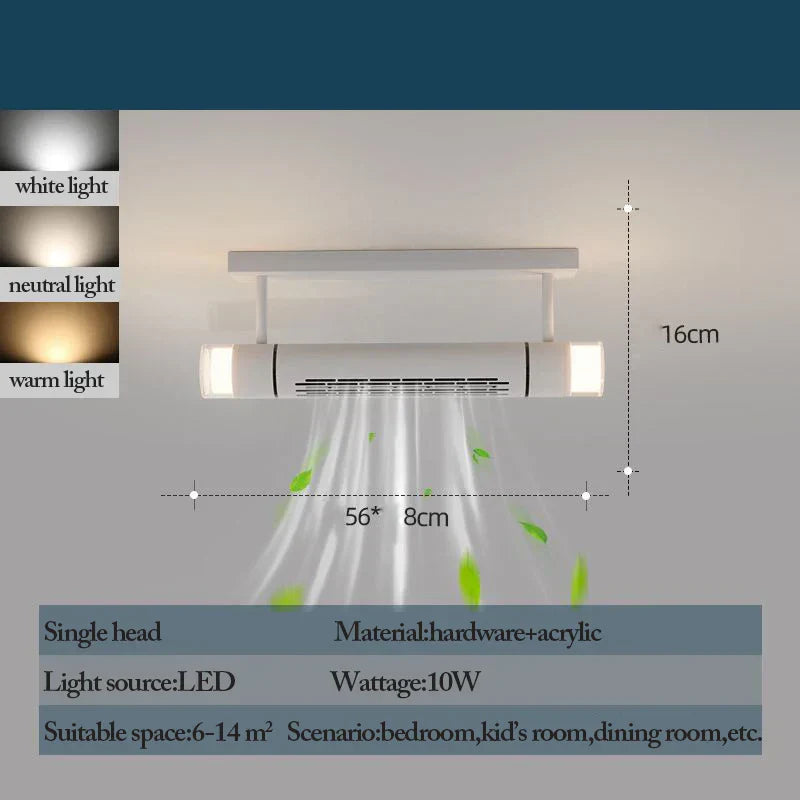 DecorBites™ Bladeless Ceiling Fan with Remote Control LED Light Fixture for Home Décor