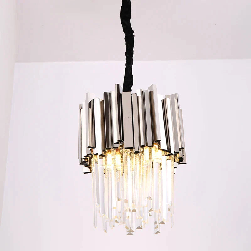 DecorBites™ Crystal Pendant Chandelier Gold & Chrome Luxury LED Lighting for Dining Room & Bedroom