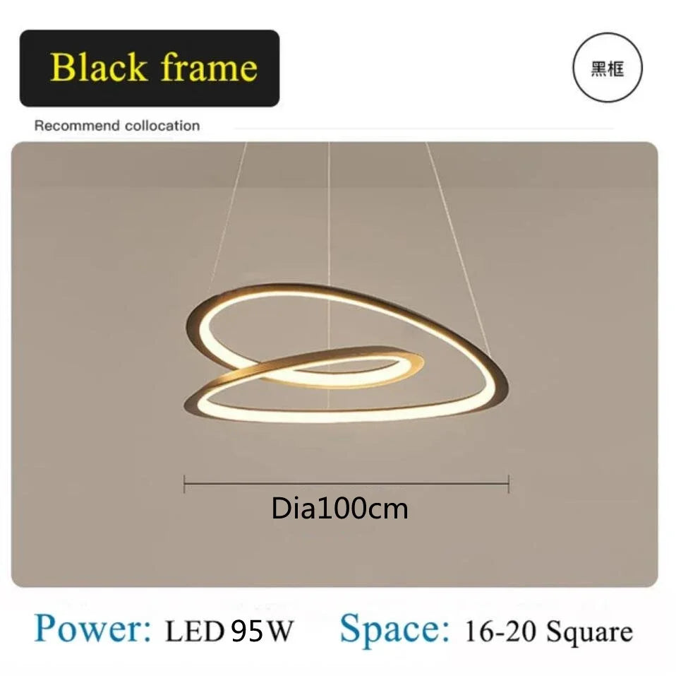 DecorBites™ Kepler Round LED Chandelier for Living Room Decor White Pendant Lamp