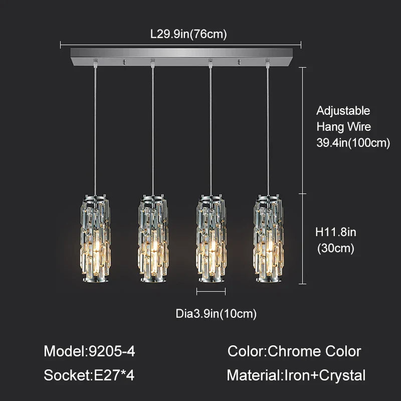 ™ Gold Crystal Chandelier: Elegant Dining Room Pendant Lighting