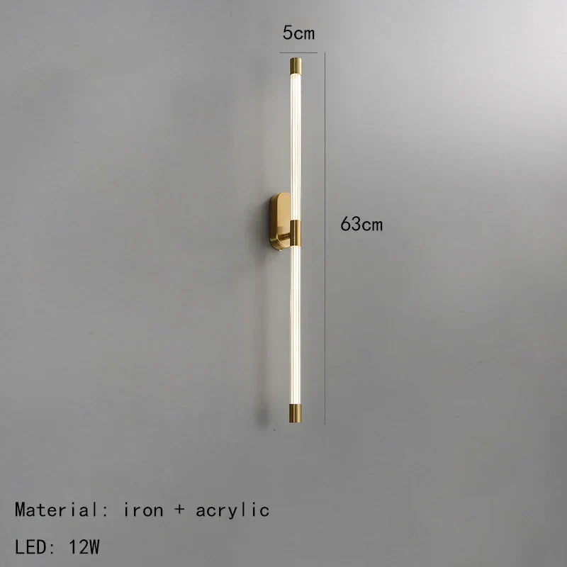 DecorBites™ Acrylic Line LED Wall Lights Dimming Gold Black Metal for Living Room Bedroom