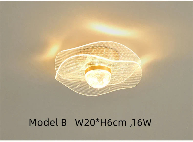 ™ Gold Acrylic LED Ceiling Light - Modern Nordic Style Lighting for Home Decor