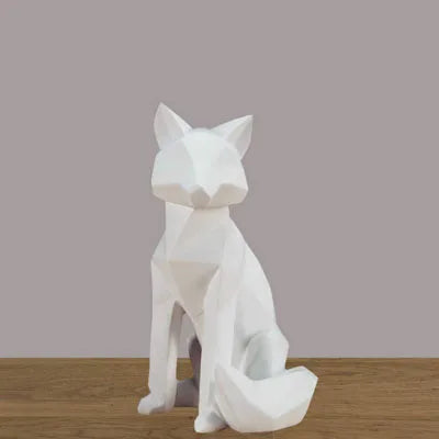 DecorBites™ Geometric Fox Sculpture Modern Home Decor Abstract Ornaments Statues