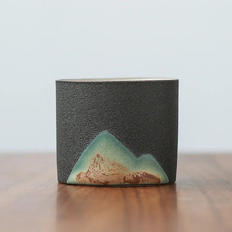 DecorBites™ Japanese Ceramic Tea Coffee Cup Porcelain Drinkware Mug - Single Pottery