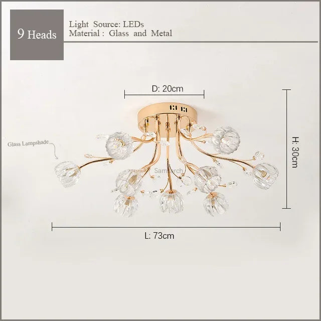 DecorBites™ Crystal Ceiling Light for Modern Light Luxury Living Spaces by Samsarah Lighting