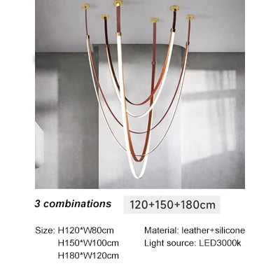 DecorBites™ Designer Belt Light Dining Room Villa Living Room Chandelier