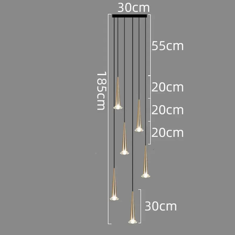 DecorBites™ Crystal LED Staircase Chandelier: Luxury Long Stair Lighting Fixture