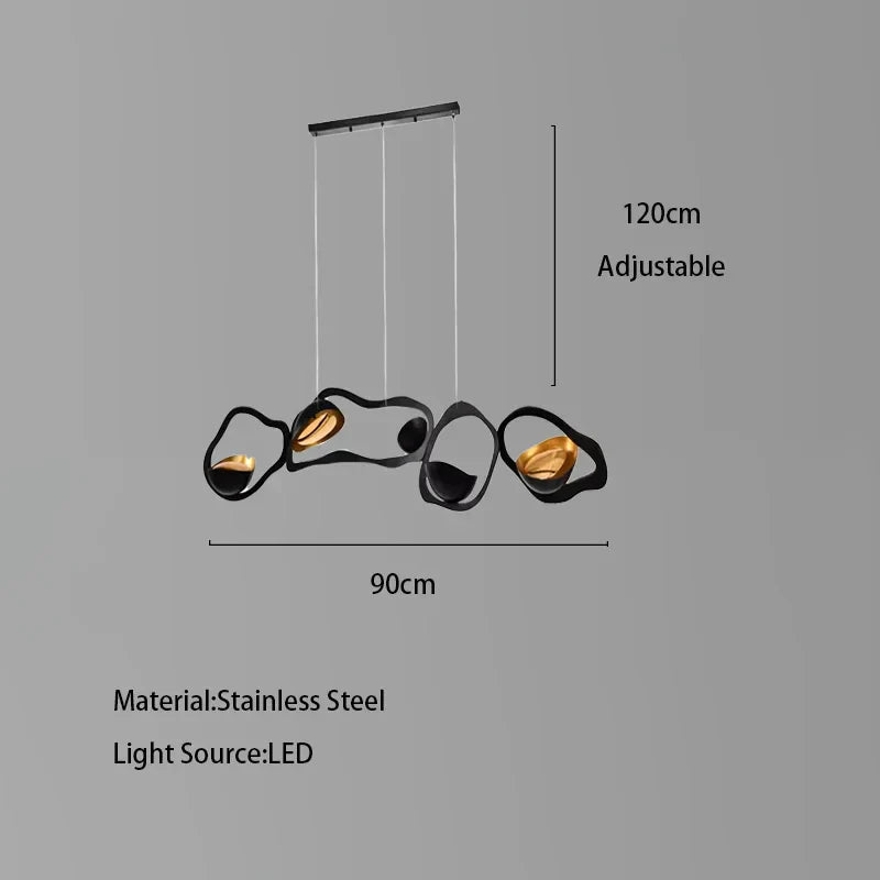 DecorBites™ Black Stainless Steel Chandelier LED - Modern Luxury Design for Living Room