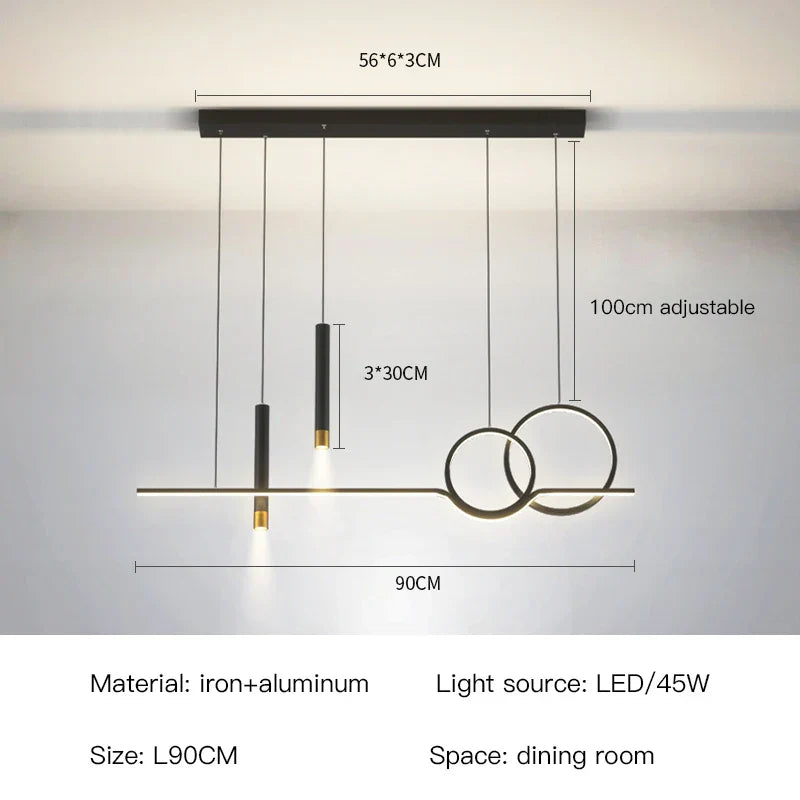 DecorBites™ Black Gold Pendant Lamp | Modern Indoor Light for Dining Room & Kitchen