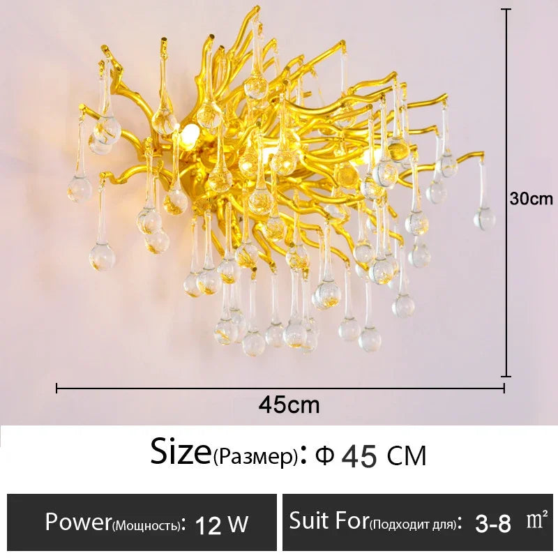 ™ Gold Crystal Ceiling Chandelier for Elegant Home Lighting
