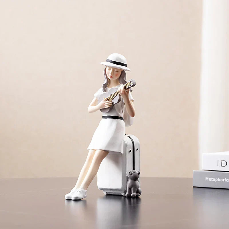 DecorBites™ Kawaii Girl Figurine Sculpture for Room Decor and Desk Accessories