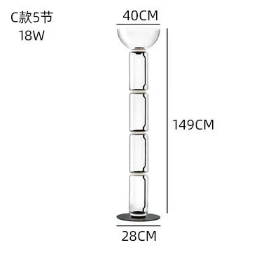DecorBites™ Heavy Glass LED Floor Lamp: Modern Nordic Light for Living Room and Bedroom