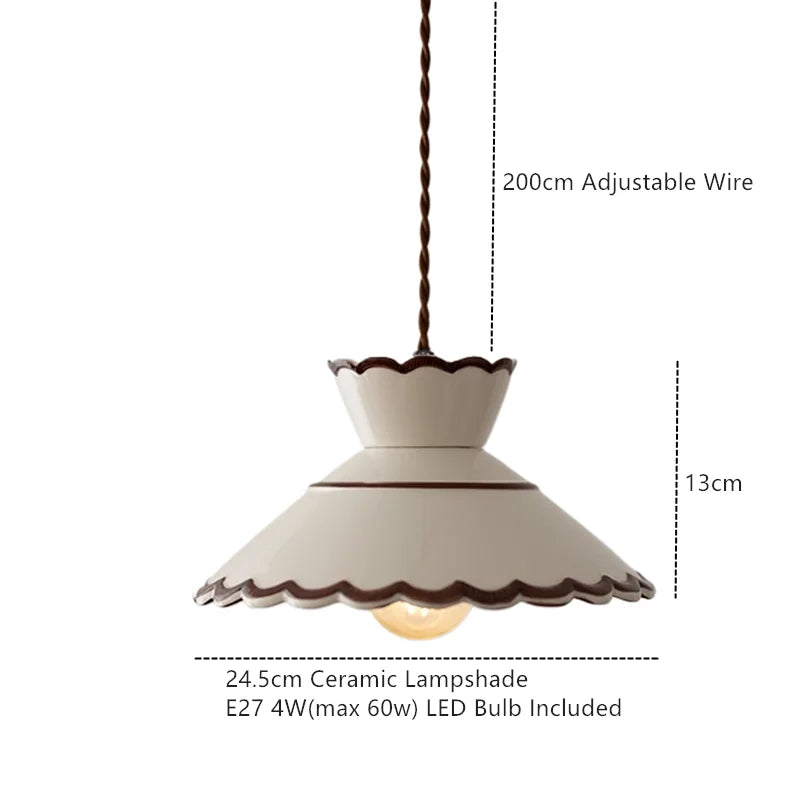 DecorBites™ Coloured Glaze Pendant Light LED Hanging Lamp for Home Dining Living Room