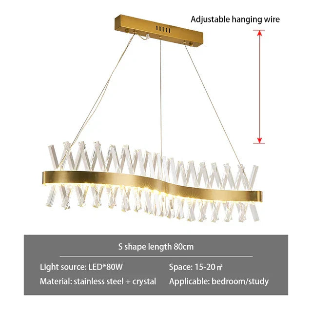 DecorBites™ Contemporary LED Crystal Chandelier for Hotel, Wedding, and Living Room