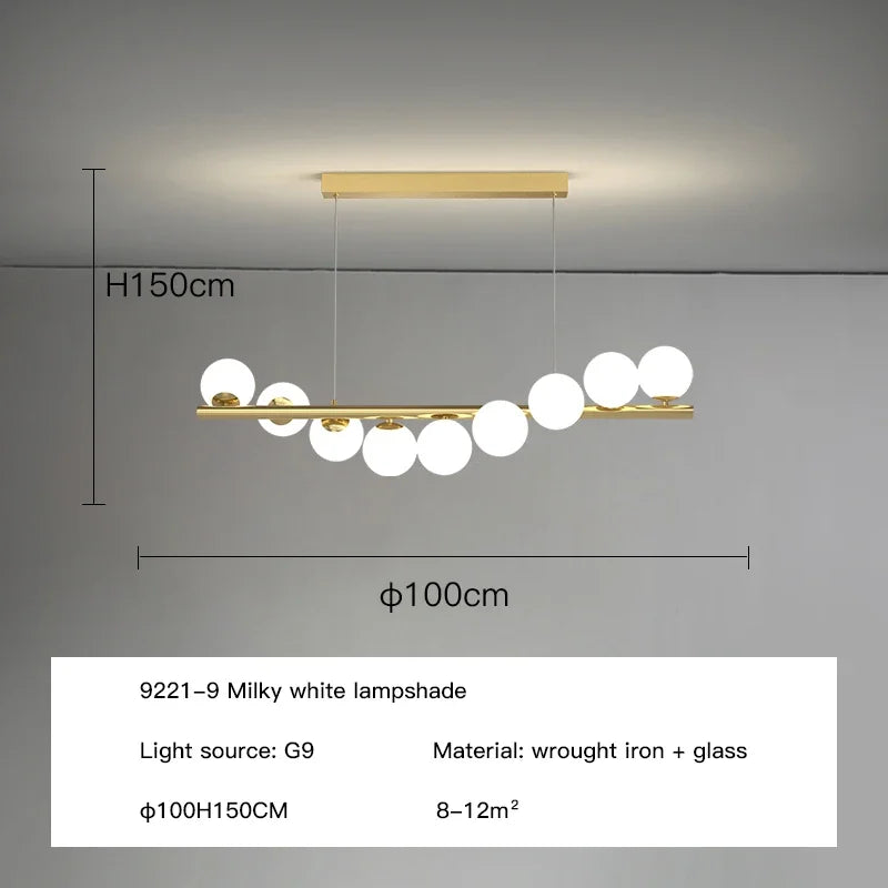 DecorBites™ Glass Balls LED Ceiling Chandeliers G9 Pendant Lights for Home Decor