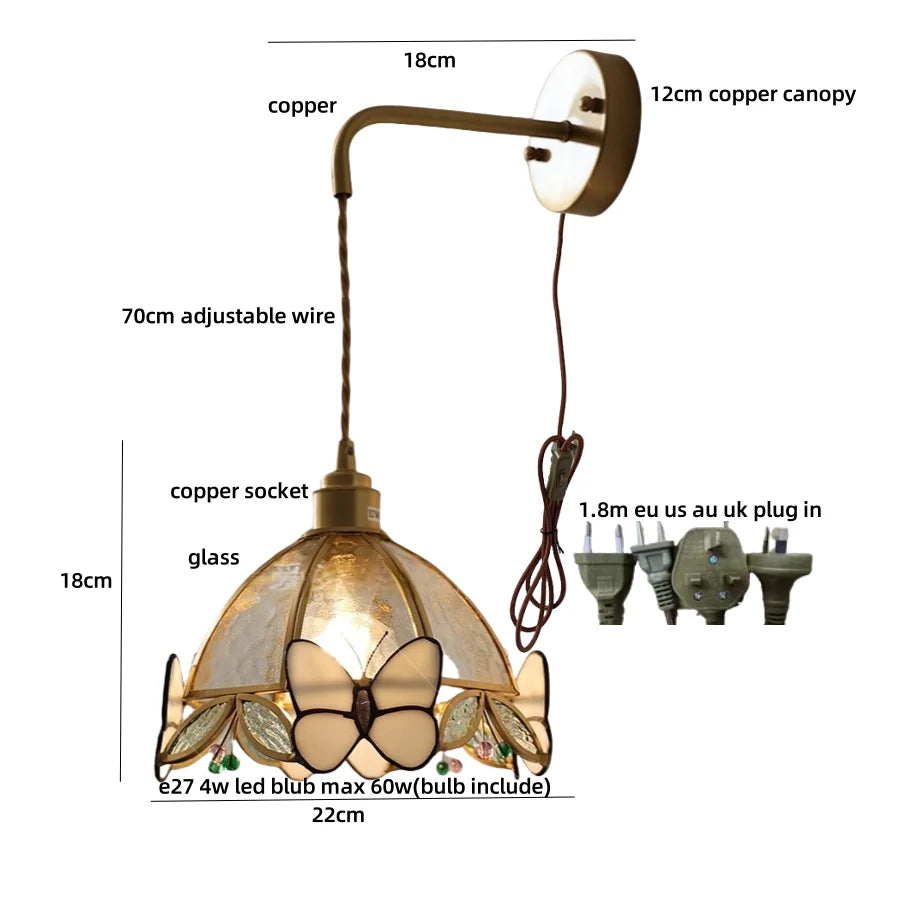 DecorBites™ Butterfly Glass LED Wall Lights - Modern Nordic Style Bedside Lamp