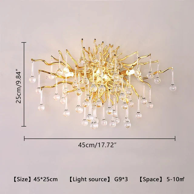 DecorBites™ Crystal Water Drop Chandelier – Luxury Ceiling Light for Hotels, Restaurants, Villas